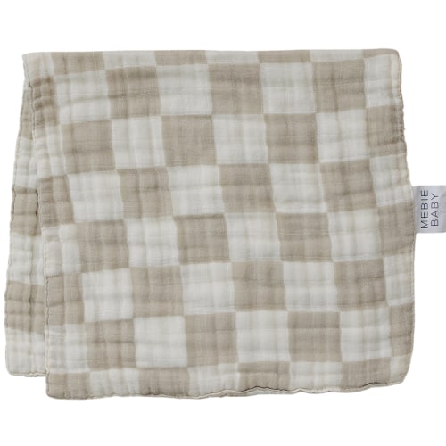 Taupe Checkered Burp Cloth by Mebie Baby – Avery and Everett