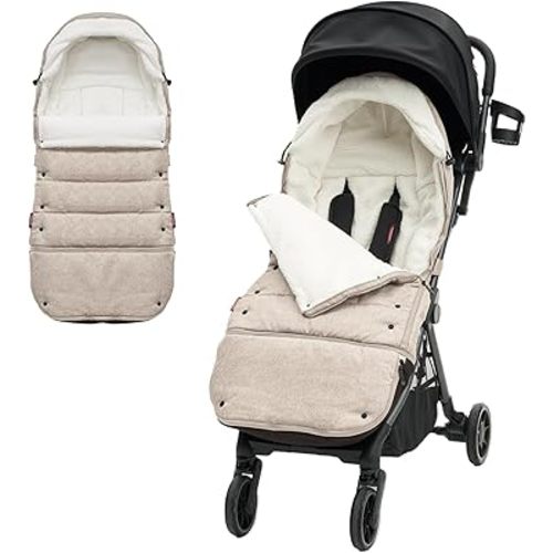 Momcozy Stroller Footmuff Universal | Easily Attaches to Most Strollers | Ultra-Plush,Weather-Proof Stroller Sleeping Bag | Deluxe Warm Stroller Bunting Bag | Extendable Cover Winter | Adjust-Buckle