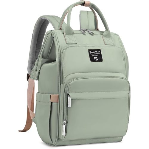 Pomelo Best Diaper Bag Backpack Stylish Waterproof Multifunctional Large Baby Bag with Changing Mat and Stroller Straps (Green)