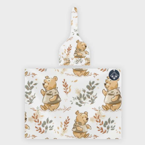 Winnie the poo 2-Pack Baby Newborn Swaddle Blanket and Hat Set 29" x 40" Large Stretch Newborn Swaddle Blanket with Hat Soft Swaddling Blanket Suitable for Newborn Boys and Girls Necessities