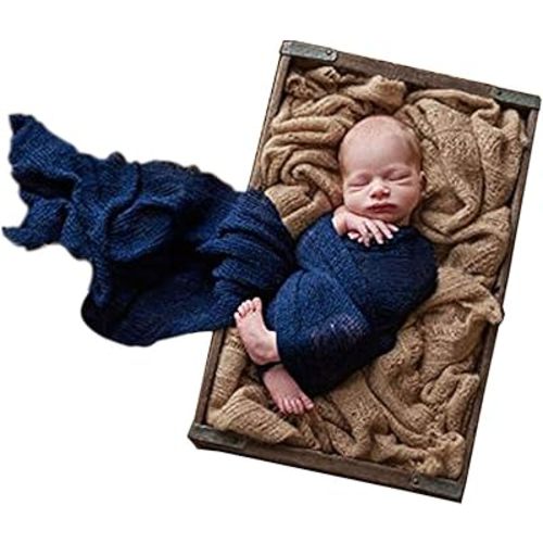 Sunmig Newborn Baby Stretch Wrap Photo Props Wrap-Baby Photography Props (Navy)