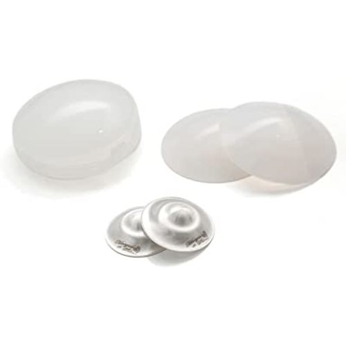 The Original Silver Nursing Cups with Silicone Pads - Nipple Shields for Nursing Newborn - Newborn Essentials Must Haves-Nipple Covers Breastfeeding-925 Silver