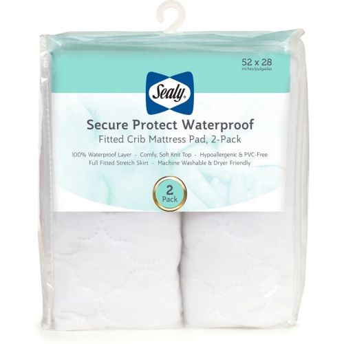 Sealy Secure Protect Waterproof Crib & Toddler Mattress Pads - 2pk