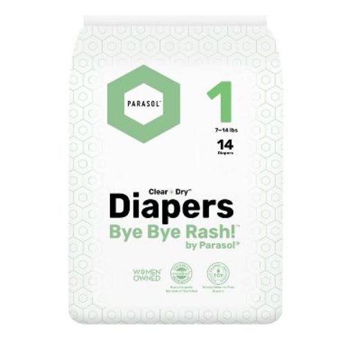Parasol Chlorine-Free Diapers with RashShield Protection - Size 1 - 14ct