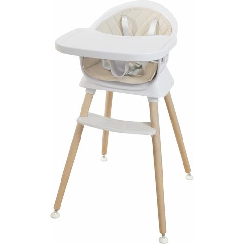 3-in-1 Convertible Wooden High Chair for Babies and Toddlers, Dining Booster Seat, Toddler Chair, Easy to Clean Infant Highchair, Modern Lightweight Design