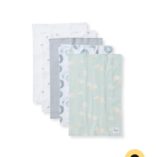 Hello Moon Organic Cotton Burp Cloths 5 Pack