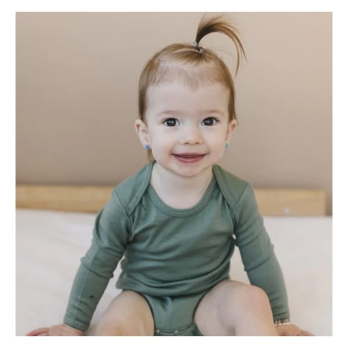 Baby Bodysuit, Long Sleeve, Merino Wool, Sage