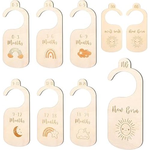 Baby Clothes Dividers for Closet, Double Sided Newborn Clothes Size Hanger Dividers Wardrobe Separators from Newborn to 24 Month for Home Nursery Infant Boy Girl Baby (7 Pcs)