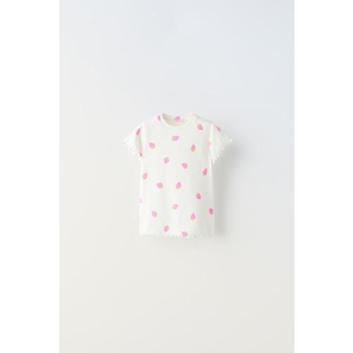 EMBROIDERED PLUSH SHORTSPRINTED RIB T-SHIRT