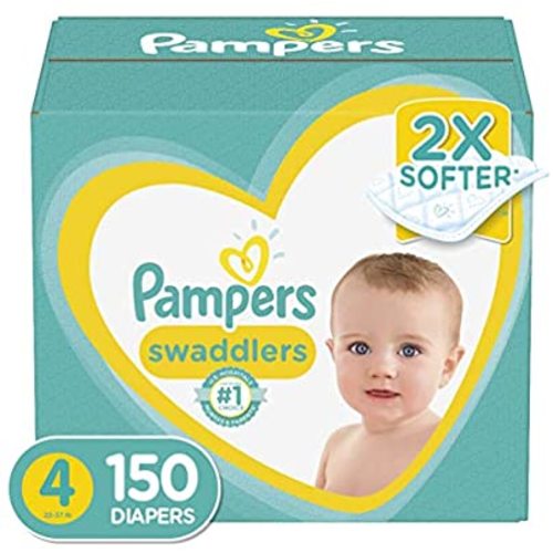 Diapers Size 4, 150 Count - Pampers Swaddlers Disposable Baby Diapers, ONE MONTH SUPPLY - Size 4 (150 Count)
