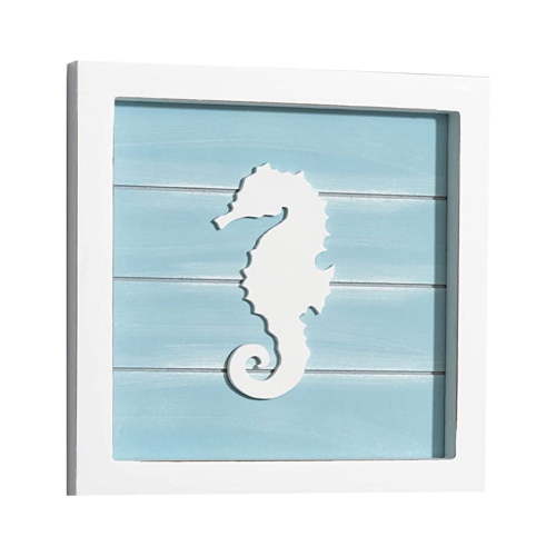 BNNG Ocean Beach Themed Room Decor, Coastal 3D Wall Art with Starfish, Seahorse, Sand Dollar and Coral - Turquoise Coastal Room Decor - Seashell Beach Decorations for Home