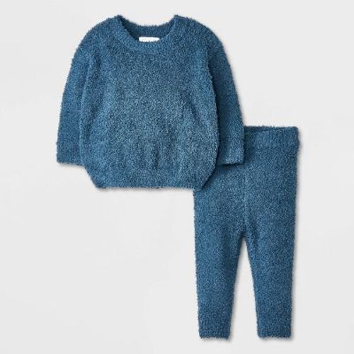 Grayson Mini Baby Boys' Cozy Pullover & Leggings Set - Blue 6-9m