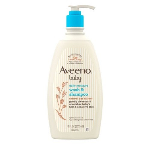 Aveeno Baby Daily Moisture Gentle Body Bath Wash & Shampoo - Lightly Scented - 18 fl oz