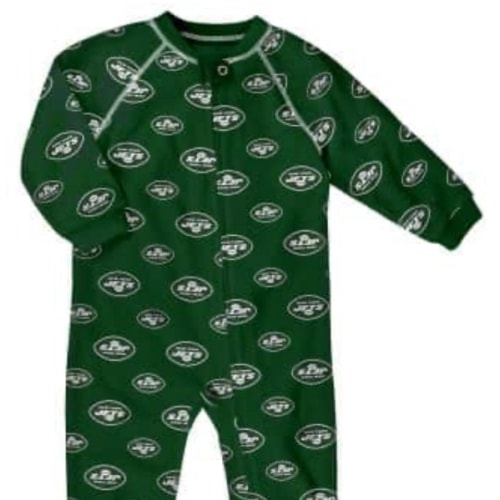 New York Jets Baby Raglan Zip Up Sleeper Coverall - Detroit Game Gear