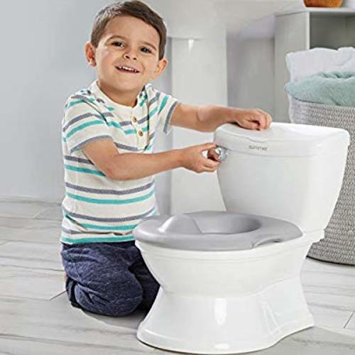 Summer My Size Potty Train and Transition, White – Realistic Potty Training Toilet Looks and Feels Like an Adult Toilet – Includes Removable Potty Topper and Storage Hook, Easy to Empty and Clean