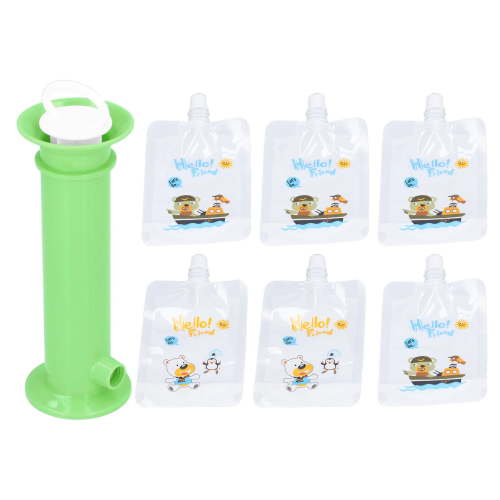 Food Squeeze Puree,7pcs Set Baby Food Pouch Maker Pure Color Pouches Toddler Fruit Squeeze Puree Filler for Kids,Baby Food Pouch Maker