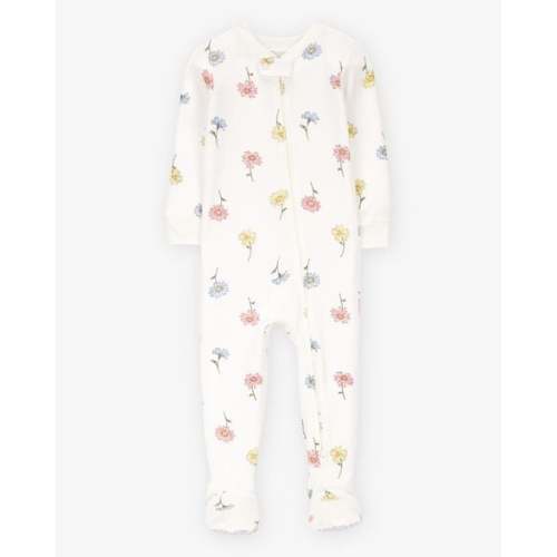 Baby Floral Print PurelySoft Footie 1-Piece Pajamas - Ivory - Carter's | Carter's