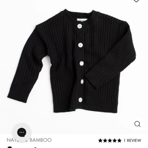 Black Ribbed Knit Button Sweater