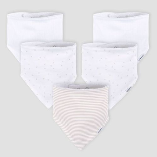 Gerber Baby 5pk Bandana Bib - White