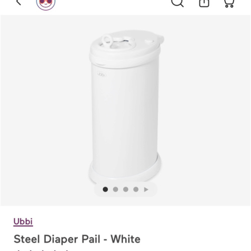 Ubbi Steel Diaper Pail, Odor Locking, No Special Bag Required, Award-Winning, Registry Must-Have, White