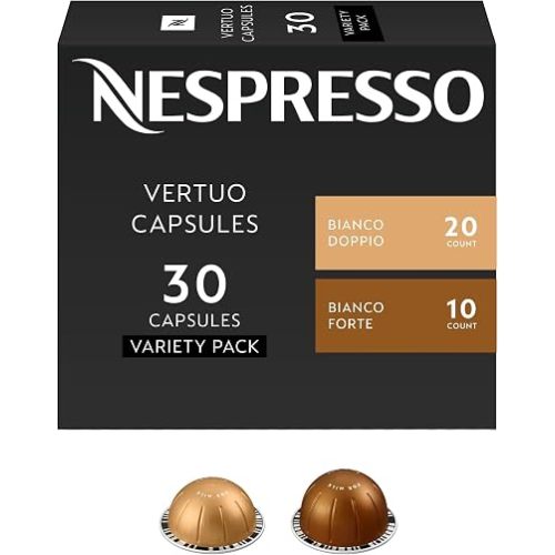 Nespresso Capsules Vertuo, Bianco Variety Pack, 30-Count (Pack of 1) Coffee Pods