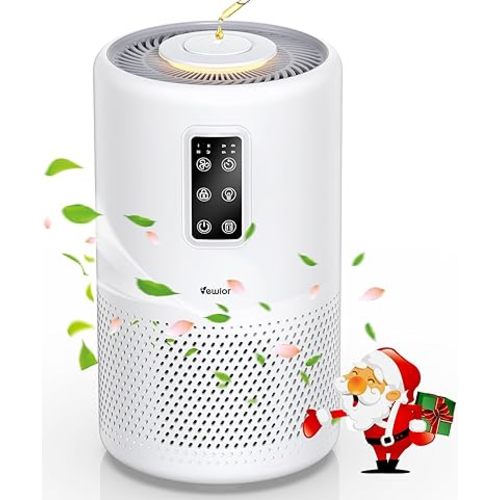 Air Purifiers for Home Large Room up to 1400ft², VEWIOR H13 True HEPA Air Purifier for Bedroom with night light, Fragrance Sponge, Sleep Mode, Timer, Lock, Air Cleaner for Wildfire Smoke Odor Dander
