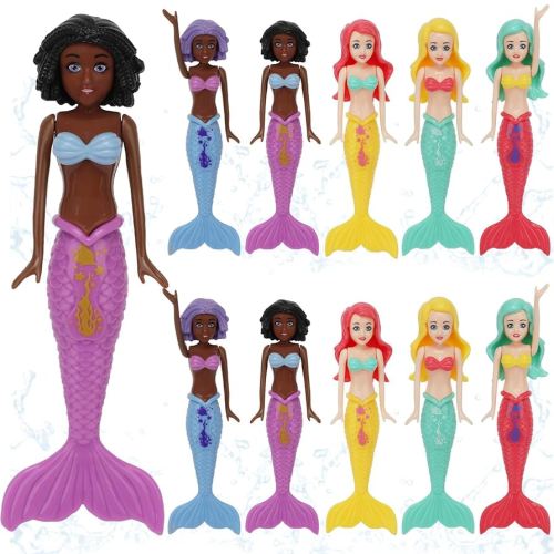 Amazon.com: HEYTIMI 10 Pack Colorful Mermaid Diving Sets Underwater Sinking Pool Mermaid Summer and Spring Fun Bath & Swimming Pool Games, Non-Repeating Styles (White) : Toys & Games
