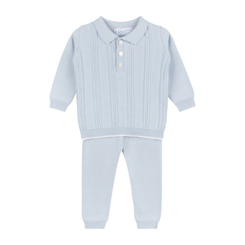 Vertical Rib Cotton Sweater & Pants Set