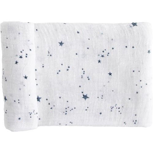Little Unicorn Premium Cotton Swaddle Baby Blanket | Breathable Fabric | for swaddling, Play, Nursing & More (Shooting Stars)