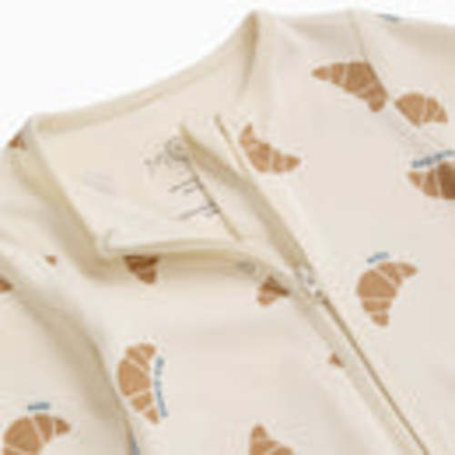 Croissant Zip Baby Pajamas | MORI US