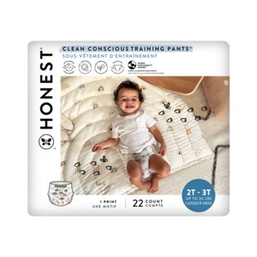 The Honest Company Clean Conscious Training Pants, Rompin' + Stompin', Size 2T/3T, 22 Count