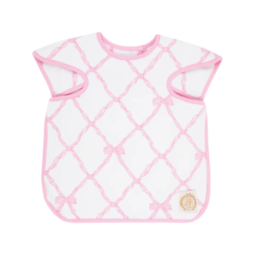 Big Bite Bib - Belle Meade Bow with Pier Party Pink
