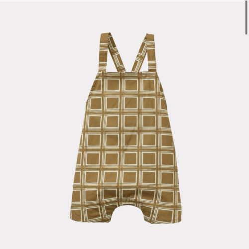 CORREA BABY COTTON ROMPER - BROWN GEO PRINT