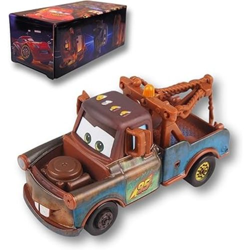 Die-Casting Racers Toy Cars, Safety Alloy Material for Childs, Beauty Color Box Packaging for Your Son Birthday, Inspired by Favorite Characters, Gift for 3+ Years Old (Mater)