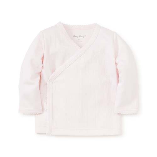 Pink Pointelle Long Sleeve Cross Tee