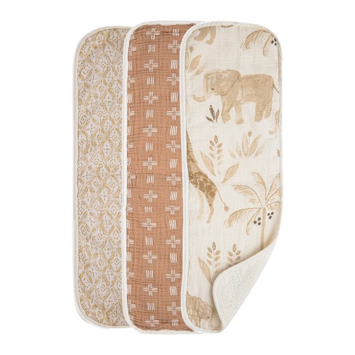 3-Pack Cotton Baby Burp Cloth Set