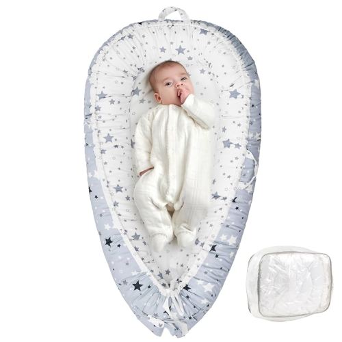 Baby Lounger - Newborn Lounger Cover Months 0-12 Months, Baby Lounger Cover Breathable & Soft Baby Nest Cover Co Sleeping Babies Essentials Gifts, Portable Infant Lounger Baby Floor Seat White