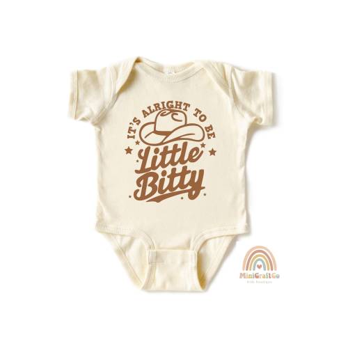 It's Alright To Be Little Bitty Onesie®, Western Toddler Shirt, Retro Cute Country T-Shirt, Cute Baby Shower Gift, Funny Baby Announcement