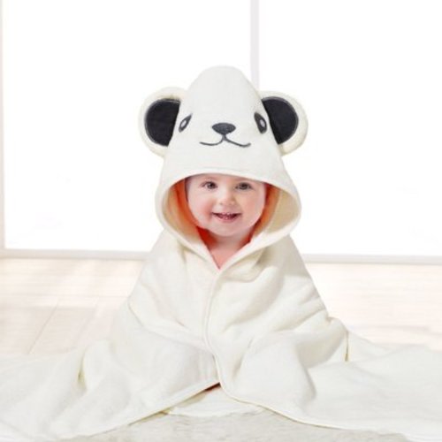 MONEHANE Baby Bath Towel, Absorbent Large Hooded Towel for Kids, Newborn, Babie, Toddler, Infant, White Bear, 31.5 x 31.5 inch