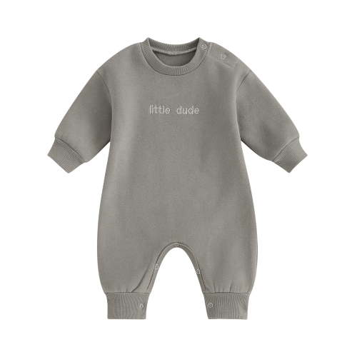 Okbabeha Newborn Baby Boy Fall Winter Onesie 0 3 6 9 12 18Months Warm Fleece Long Sleeve Bubble Romper Jumpsuit Outfits