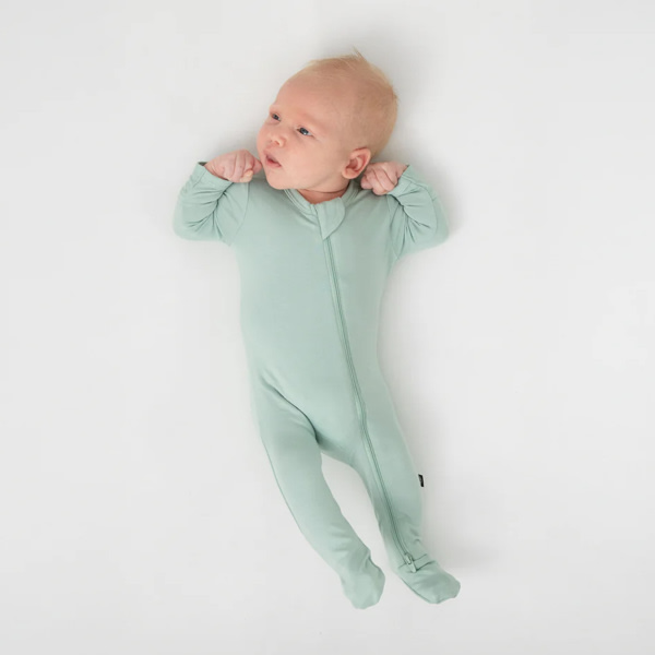 Kyte Baby Zipper Footie - Sage, 3-6 M