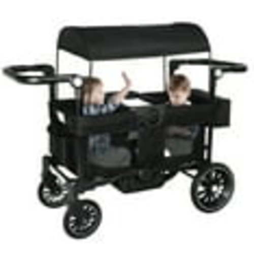 AILEEKISS Wagon Stroller for 2 Toddler 6 Months+, Collapsible Stroller Wagon with Canopy, Black