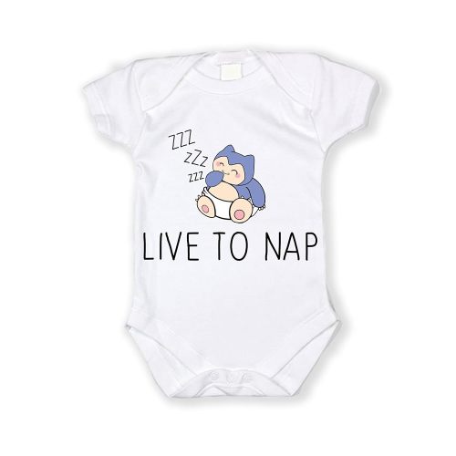 Dittoxpression Live to Nap Sleepyhead Baby Bat Snorer in Diapers Unisex Baby Bodysuit
