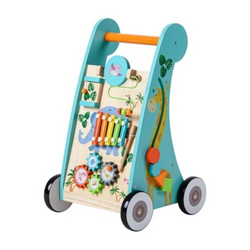 Teamson Kids Wooden Activity Walker Educational Play Musical Walk Toy PS-T0008