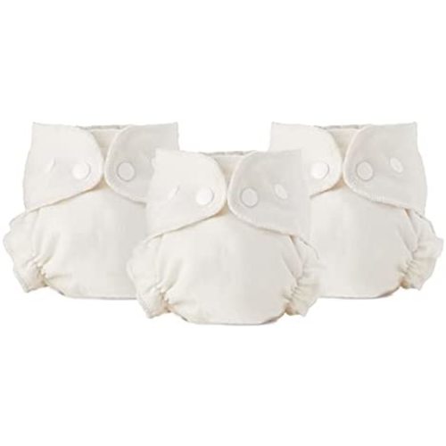 Esembly Cloth Diaper Inner, Trim-Fitting, Certified Organic Cotton, Reusable and Absorbent Leak-Proof Diapers with Snap Closure for Eco-Friendly Diapering, 3-Pack Size 2 (18-35lbs)