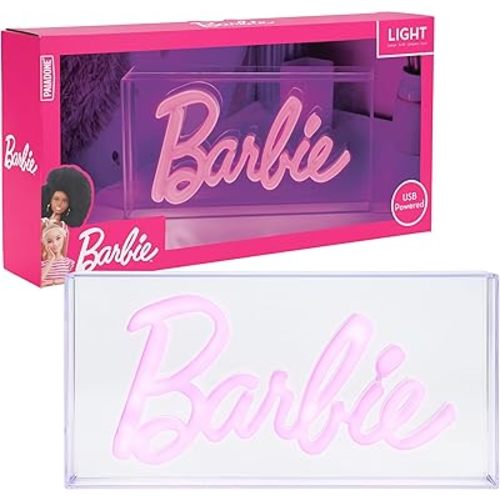 Paladone Barbie Logo LED Neon Pink Sign, Officially Licensed Barbie Merchandise and Room Decor