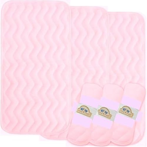 BlueSnail Waterproof and Portable Baby Changing pad Liners 3 Count,14” x 27”(Light Pink)
