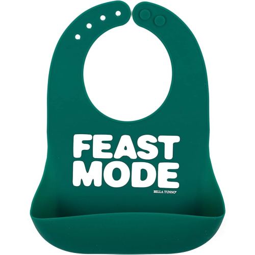 Baby Bib for Eating by Bella Tunno, Waterproof Silicone Bib with Large Food Catcher, Adjustable Fit for Babies 4-12 months & Toddlers 1-3 Years, Boys & Girls, Feast Mode