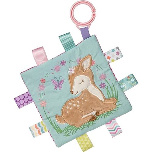 Taggies Soothing Sensory Crinkle Me Toy with Baby Paper and Squeaker, Flora Fawn, 6.5 x 6.5-Inches