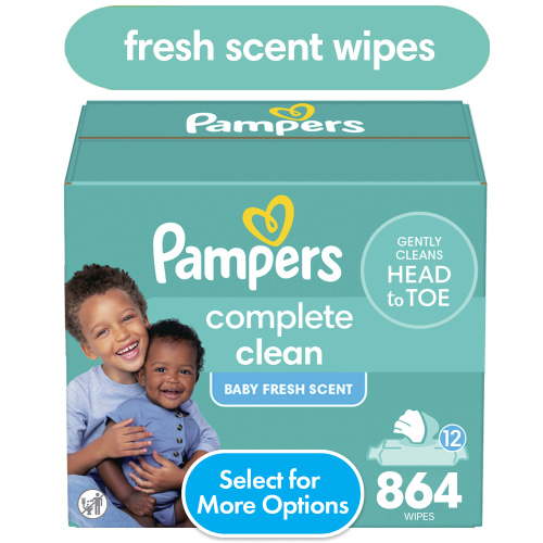 Pampers Baby Fresh Baby Wipes 12-Pack 864 Wipes (Select for More Options)